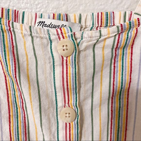 Madewell Button-Front Cami Tank in Textural Rainbow Stripe - Picture 5 of 7